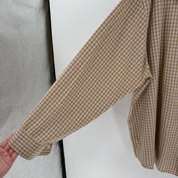 Arrow Beige Plaid Button Front Collared Classic Fit Shirt Men's Size 2X - Picture 6 of 9
